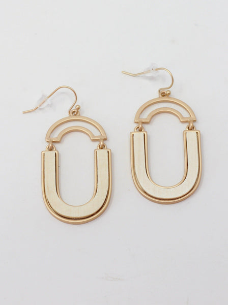Crescent Wood Earring