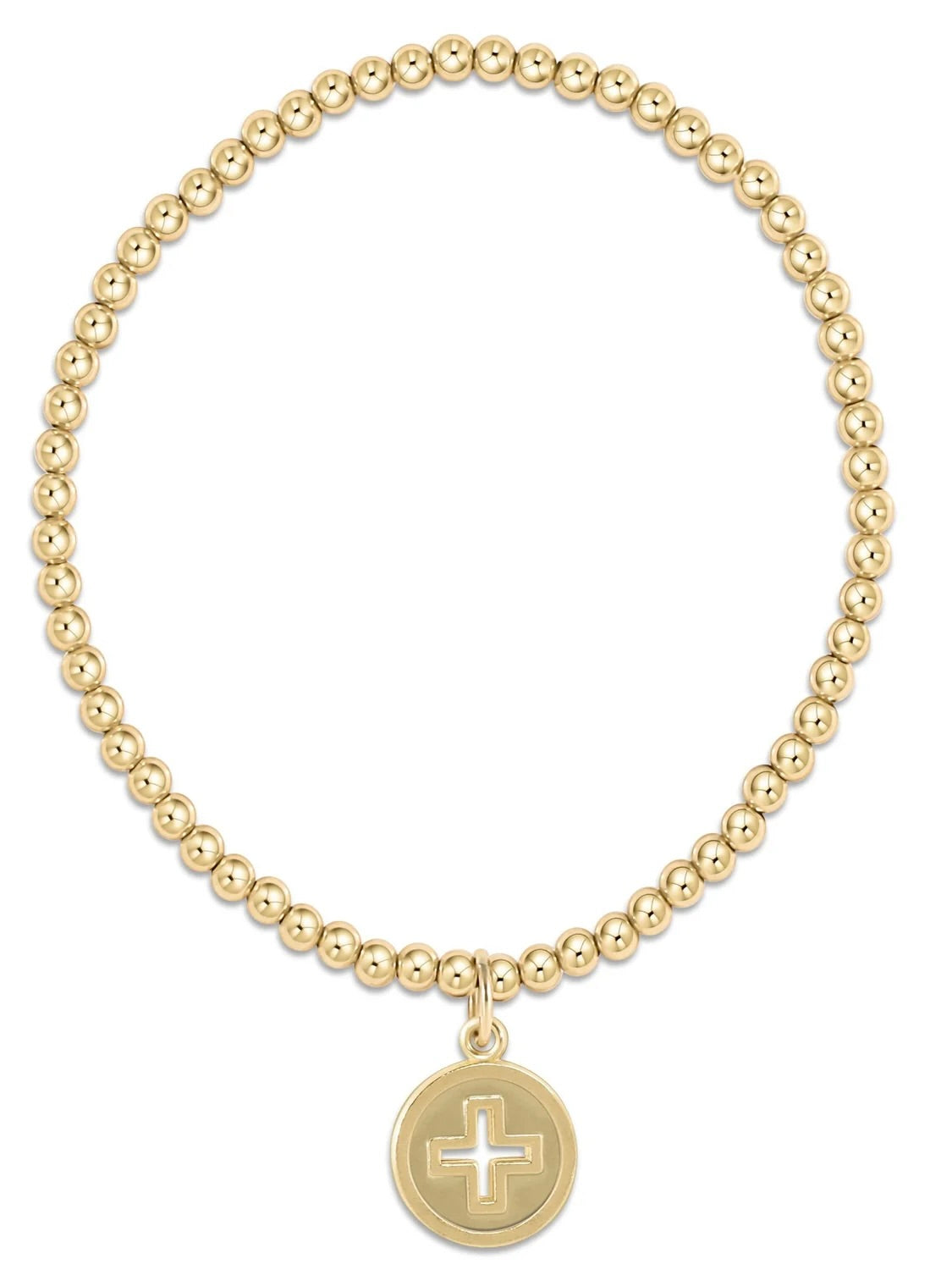 {enewton} Classic Gold 3mm Bead Signature Cross Bracelet