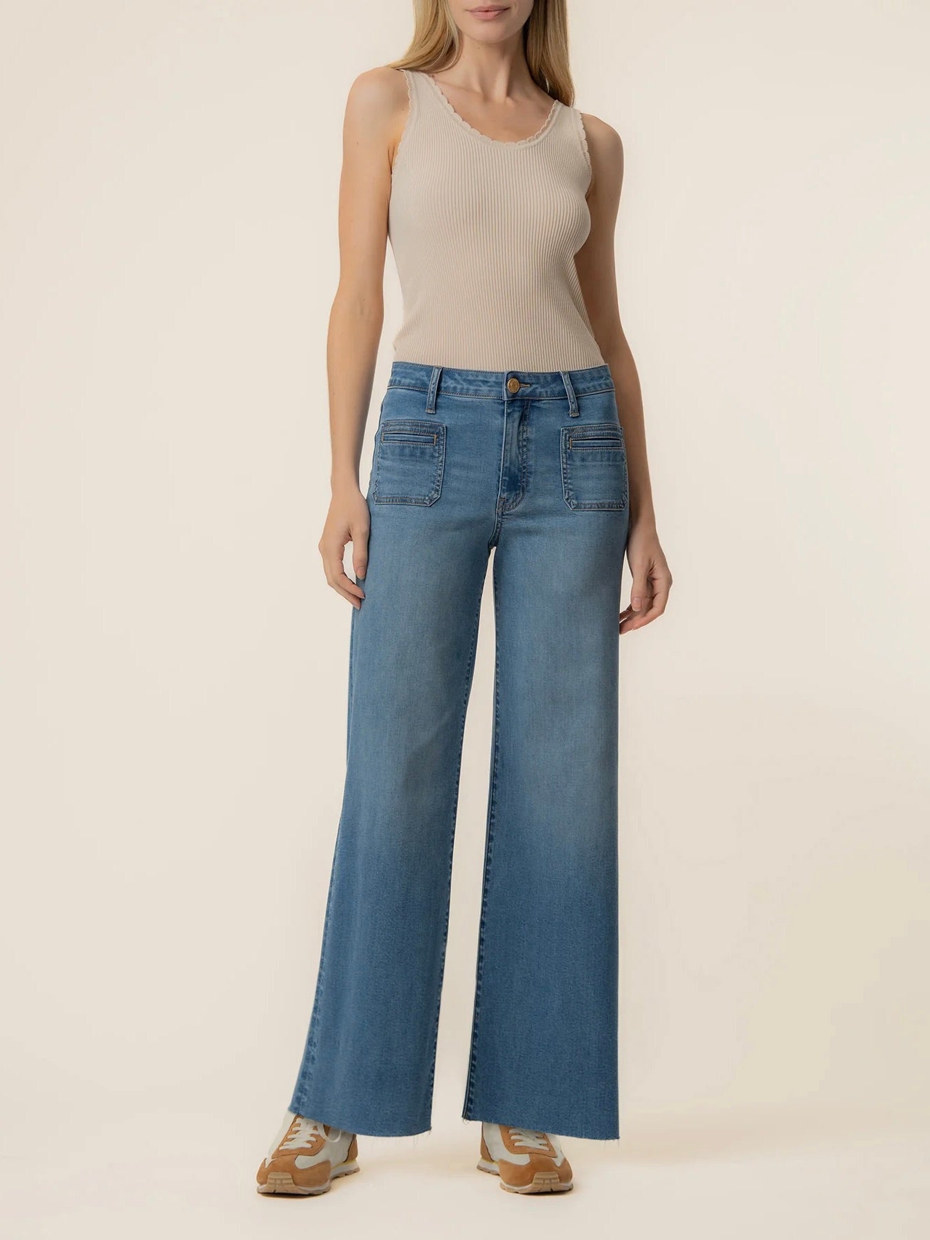 Kut Jeans : Meg High Rise Wide Leg Patch Pocket