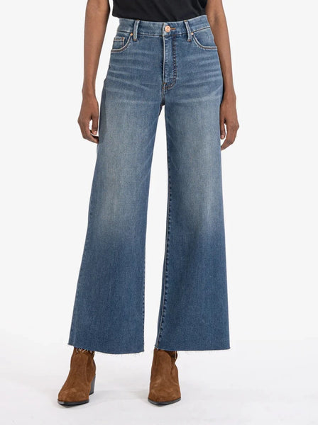 Kut From The Kloth: Meg High Rise Fab Ab Wide Leg Raw Hem