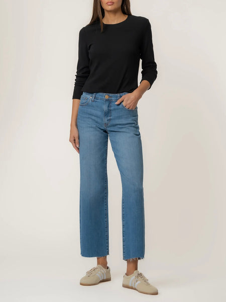 Kut Jeans : Charlotte High Rise Wide Leg with Raw Hem