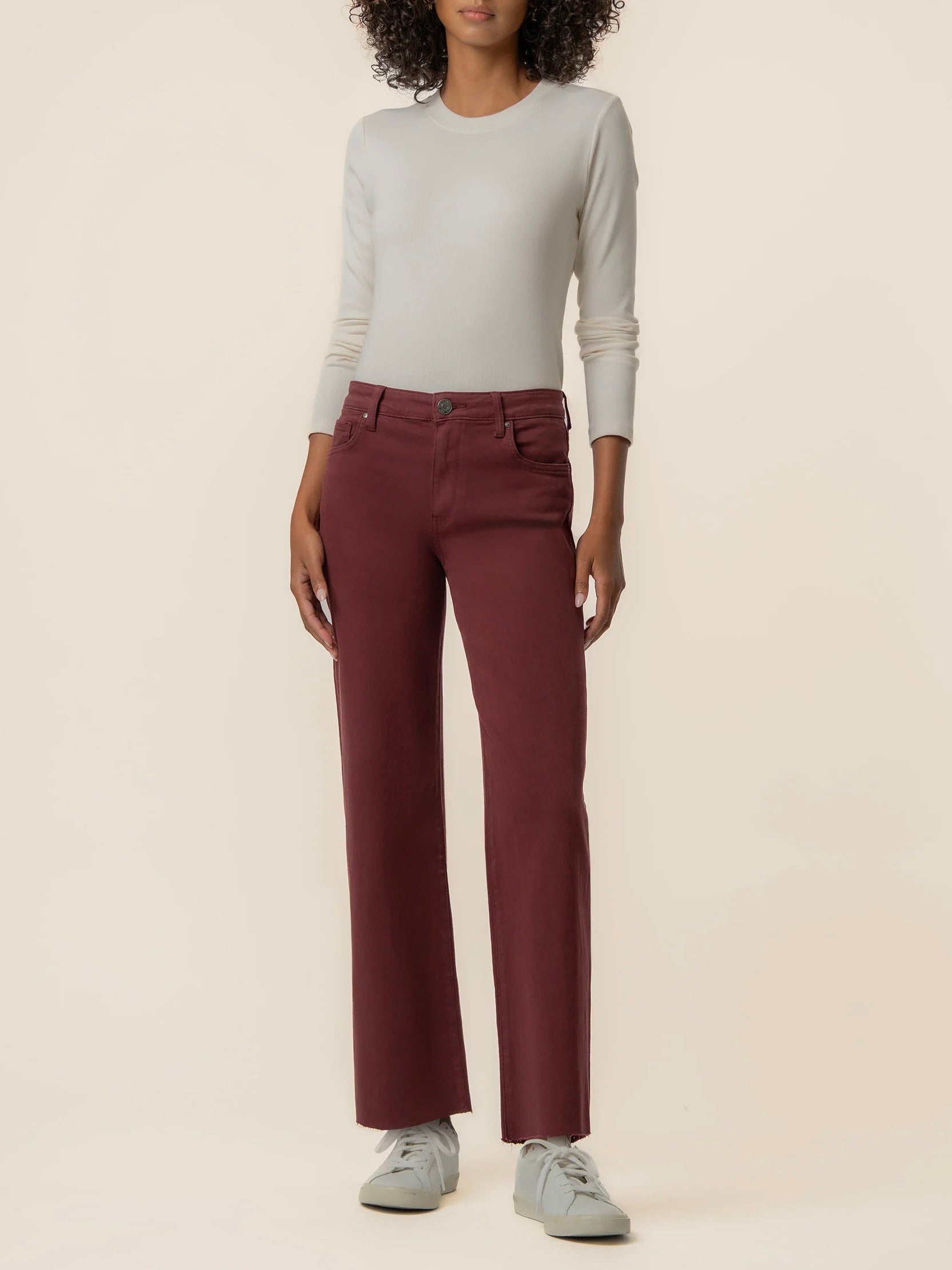 Kut Jeans Charlotte High Rise Wide Leg With Raw Hem