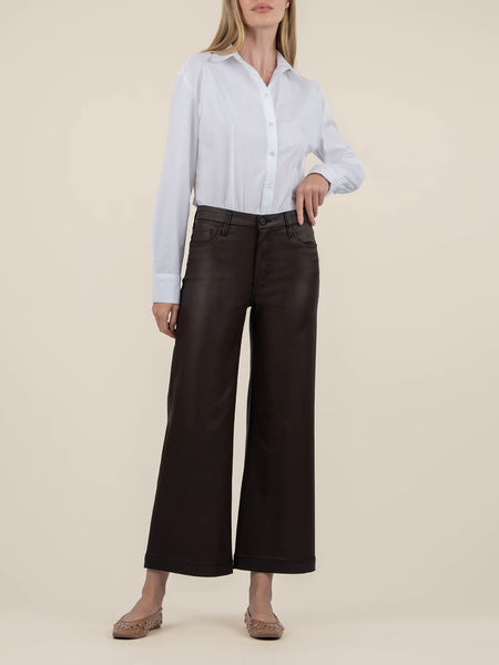 Kut Jeans : Meg High Rise Fab Ab Wide Leg Coated