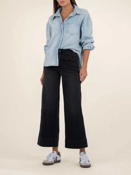 Kut Jeans : Meg High Rise Fab Ab Wide Leg Front Pocket Wide Hem