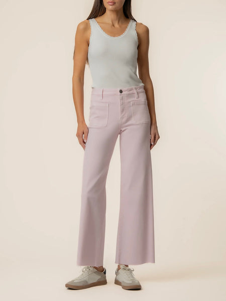 Kut Jeans : Meg High Rise Wide Leg Raw Hem