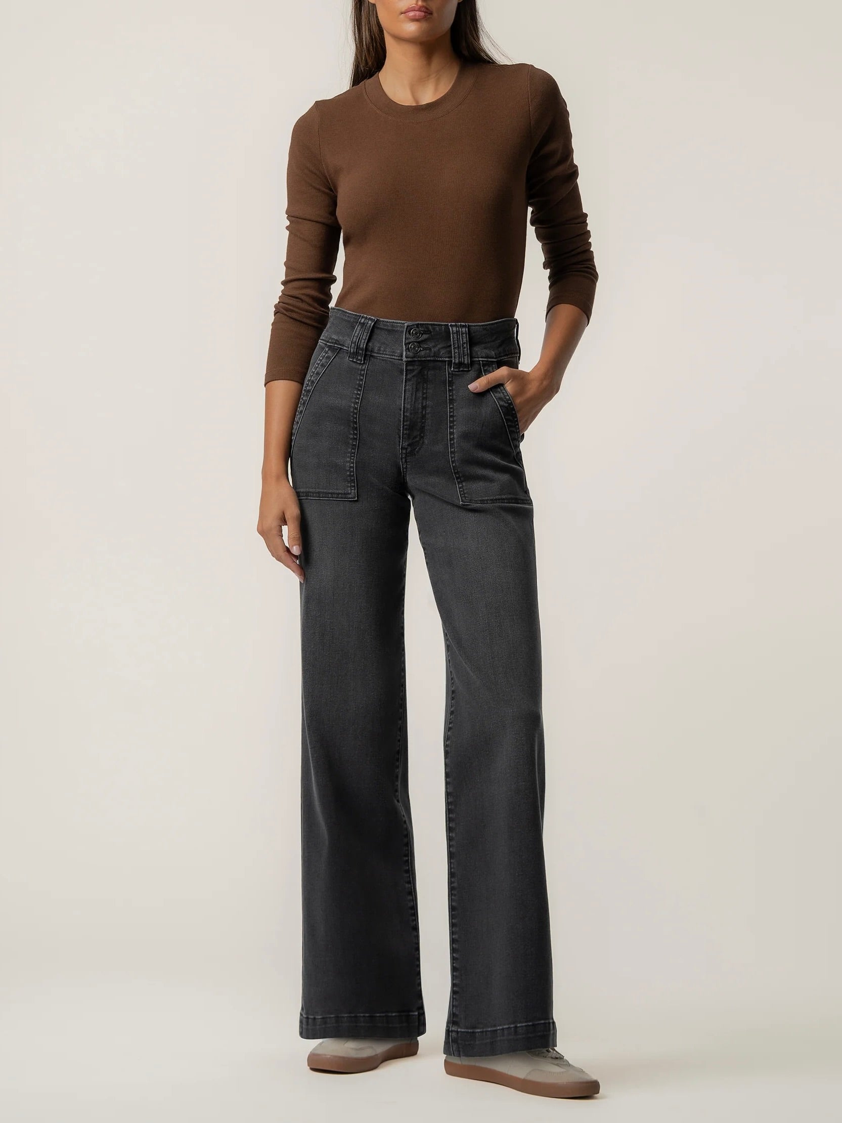 Kut Jeans Jodi High Rise Straight Leg Chop Pocket