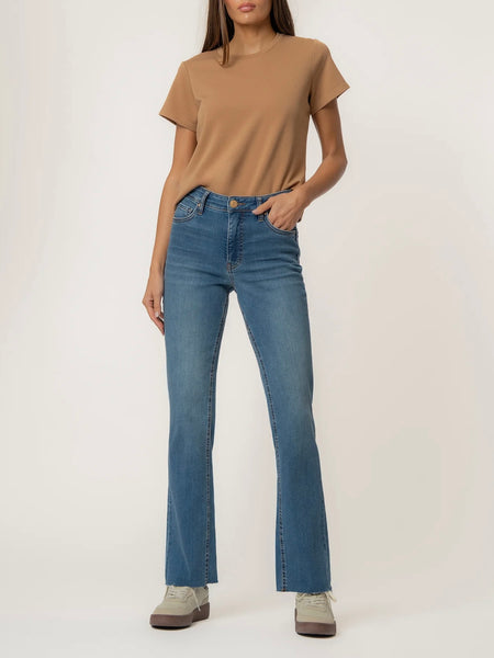 Kut Jeans : Kelly High Rise Fab Ab Kick Flare Inset Leg