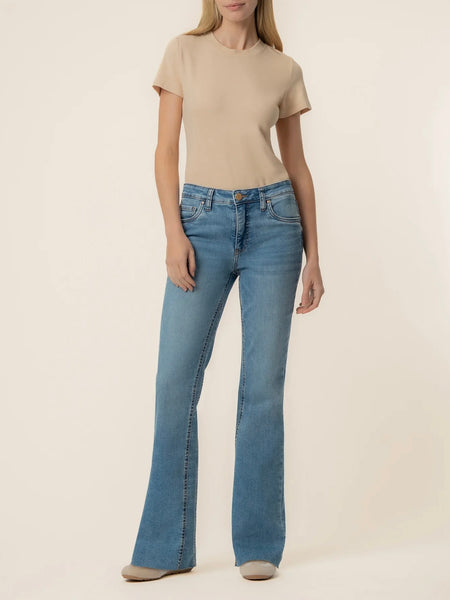 Kut Jeans Kelly High Rise Fab Ab Kick Flare Inset Leg