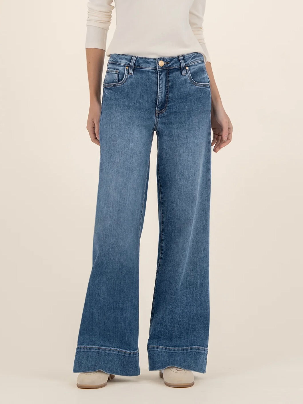 Kut Jeans : Maya High Rise Fab Ab Wide Leg