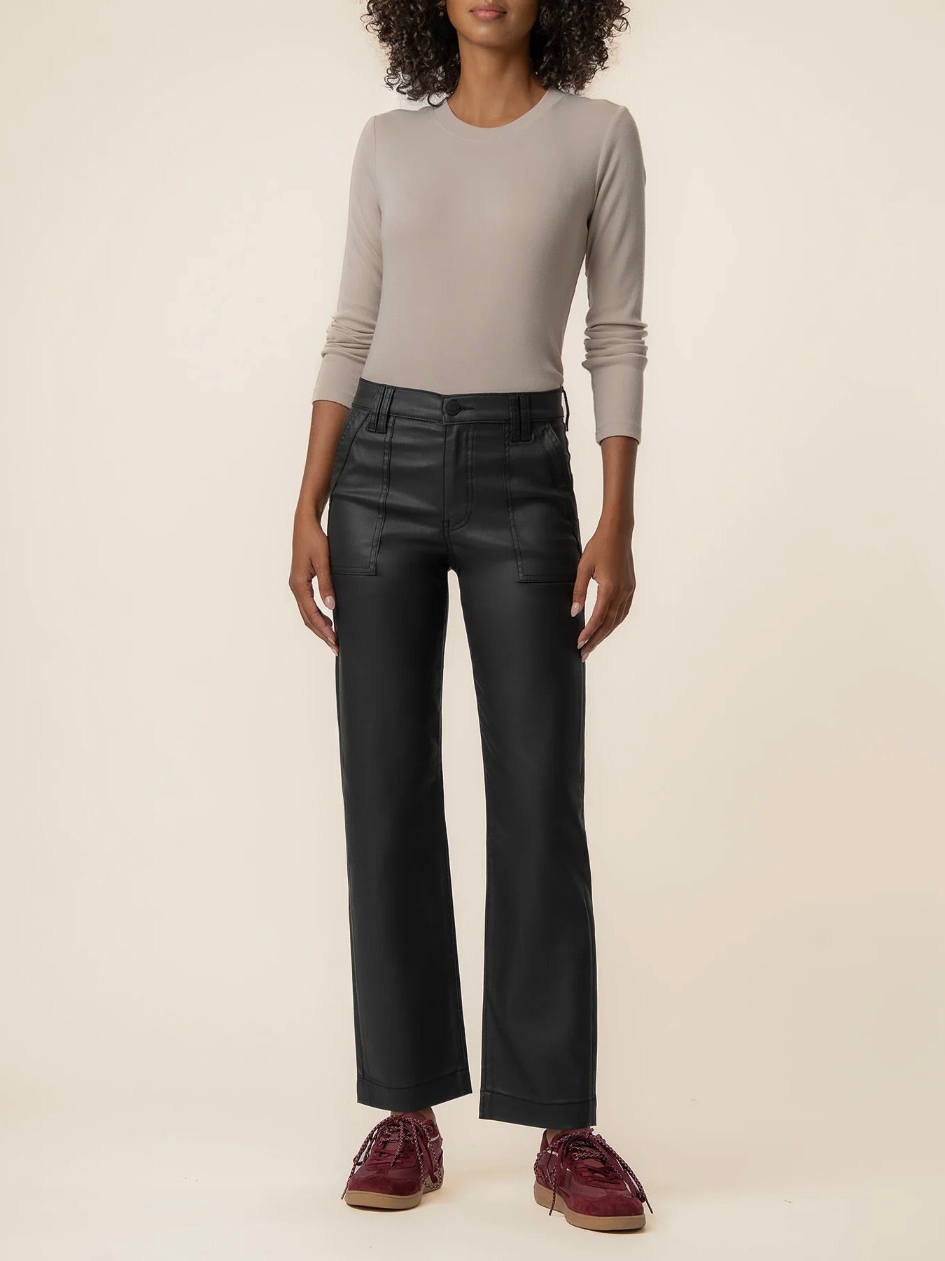 Kut Jeans Avery High Rise Straight Leg Chop Pocket
