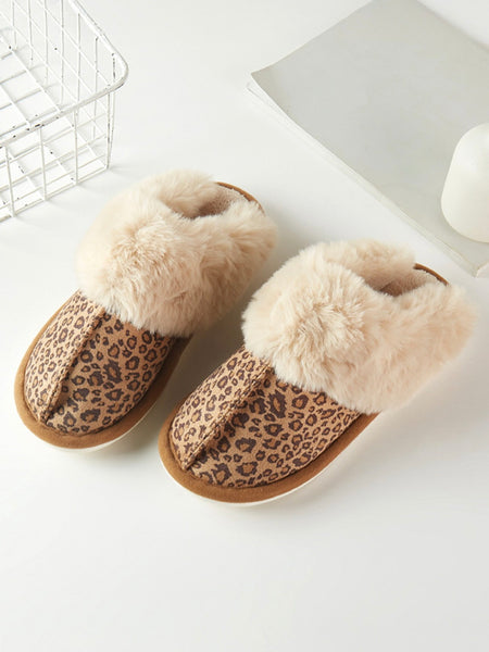 Fur Trim Leopard Sleepers