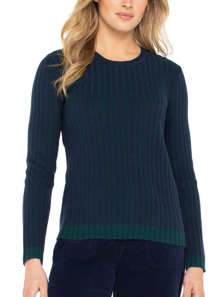 {Liverpool} Long Sleeve Crewneck Ribbed Sweater