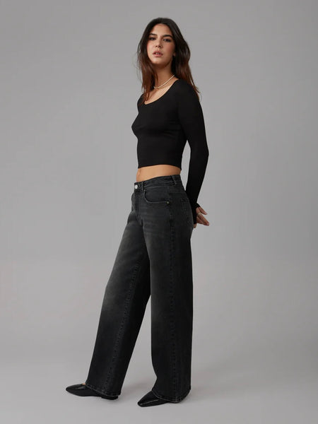 Lola Jeans : Nova Mid Rise Wide Leg