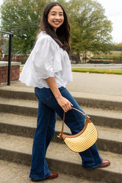 Daisy Rattan Crossbody