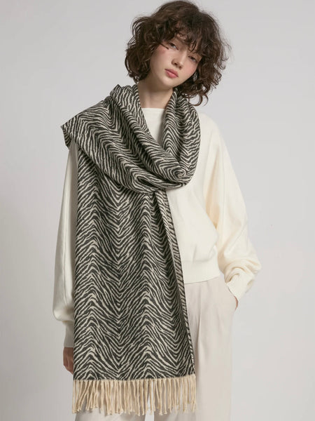 Zebra Pattern Woven Scarf