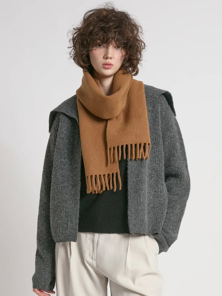 Wool Blend Fringe Scarf
