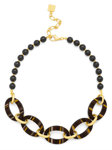 Ellipse Striped Necklace