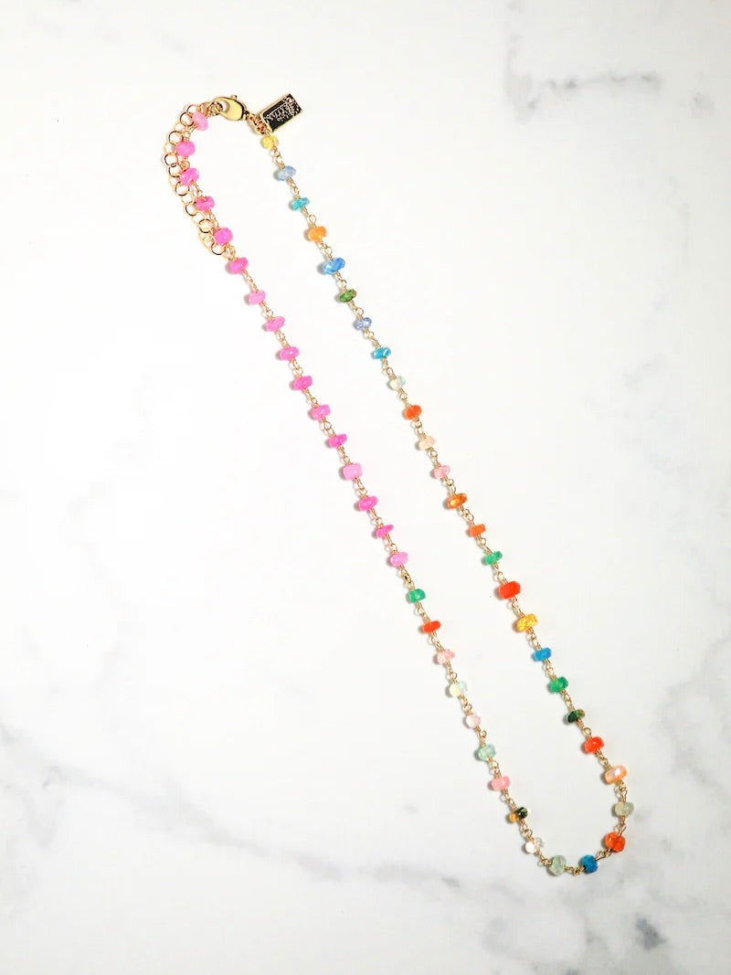 Native Gem Neon Rainbow Opal Punch Necklace