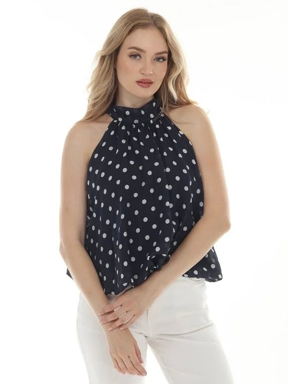 Polka Dot Cutaway Bubble Top