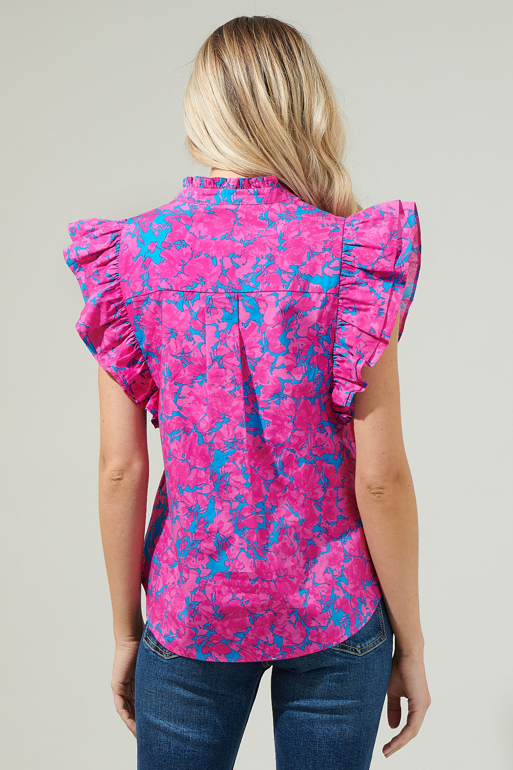 Dynamite Floral  Ruffle Top