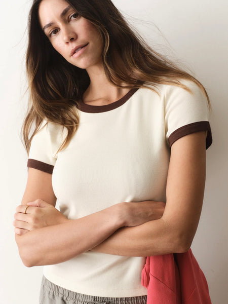 {Marine Layer} Lexi Rib Ringer Tee