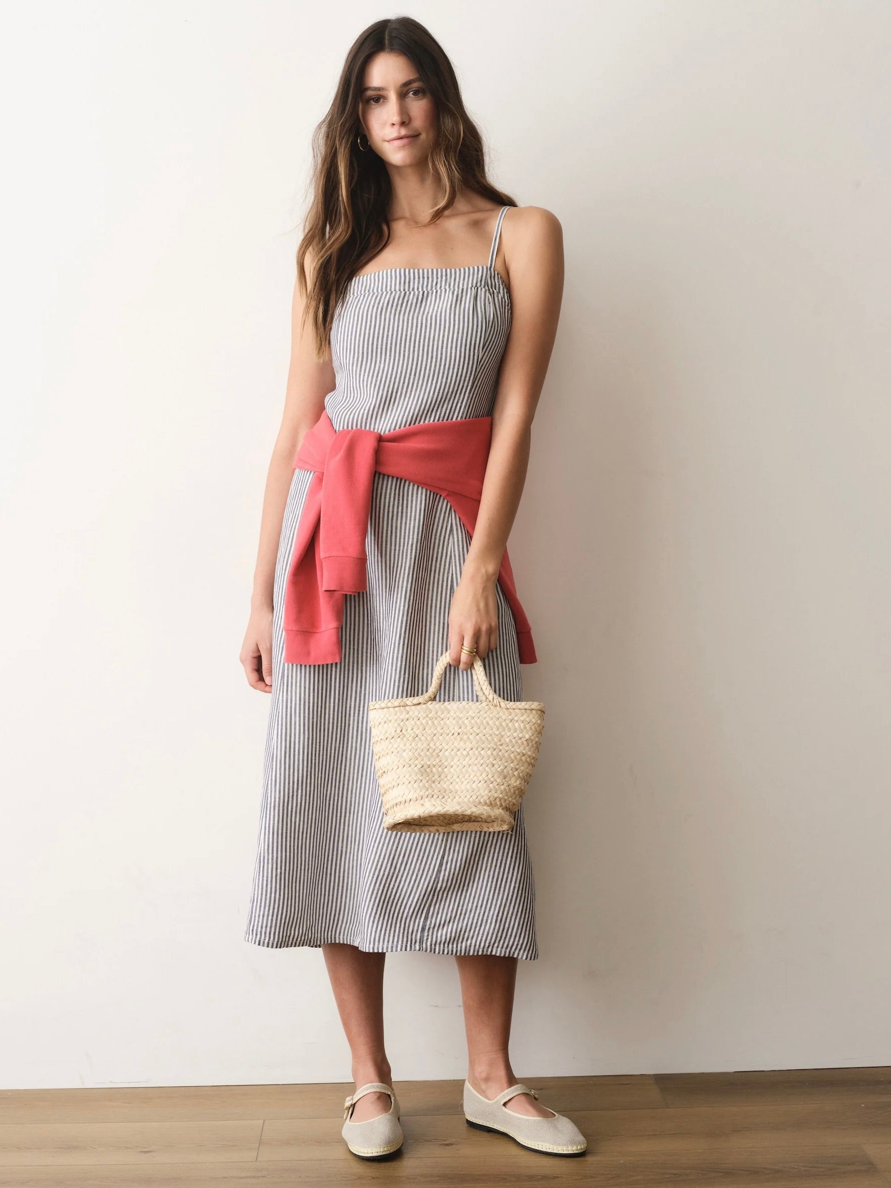 Marine Layer Seamed Linen Maxi Dress