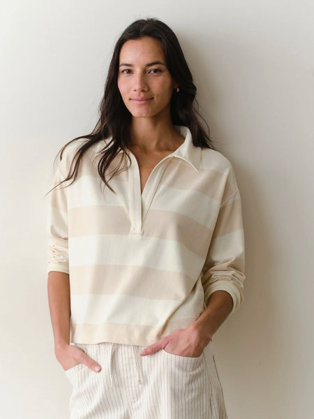 {Marine Layer} Luxe Sueded Polo Tee