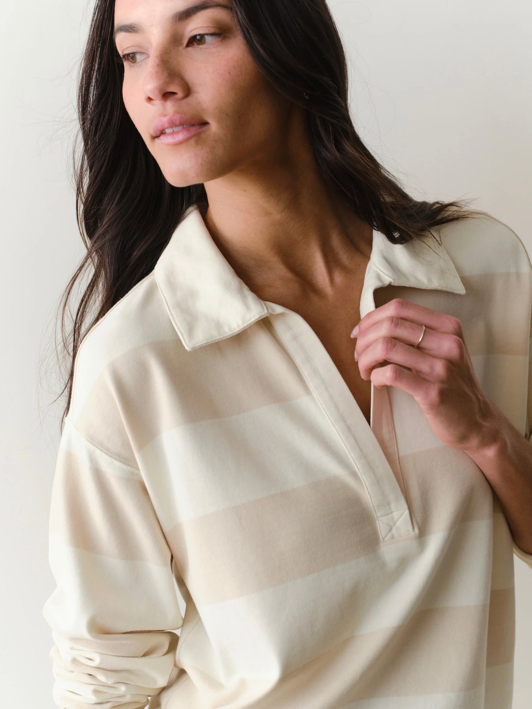 {Marine Layer} Luxe Sueded Polo Tee