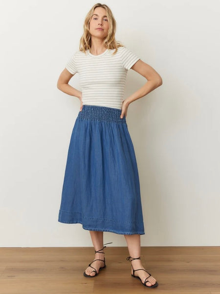 {Marine Layer} Bea Chambray Midi Skirt