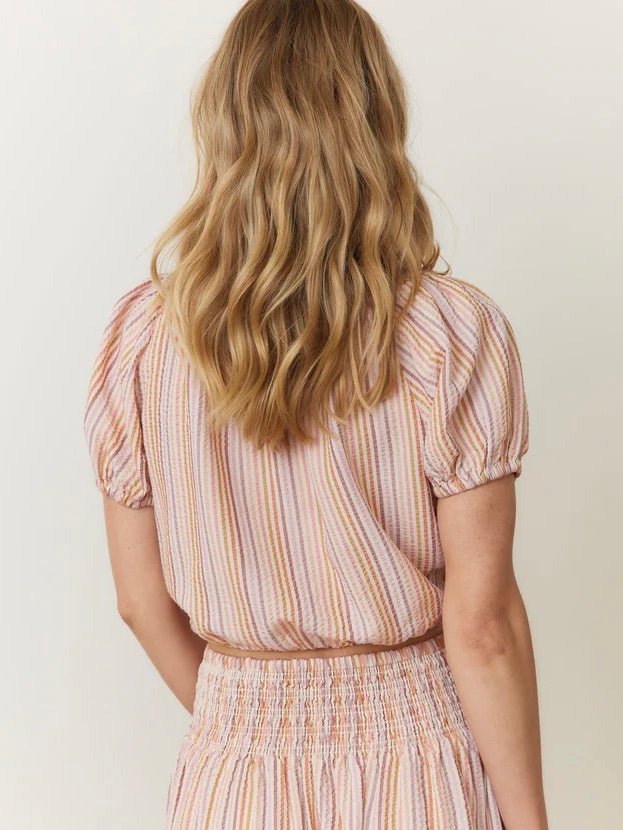 {Marine Layer} Marella Seersucker Crop Blouse
