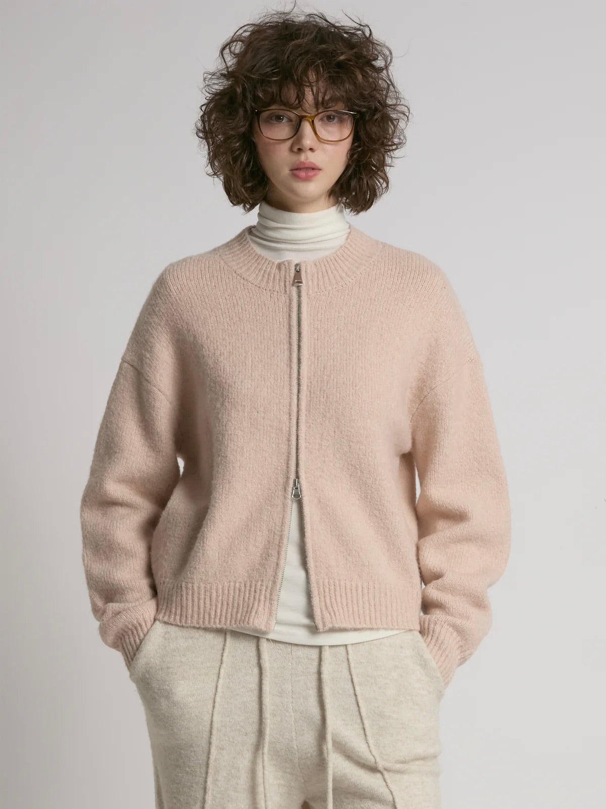 Crop Zip Up Cardigan