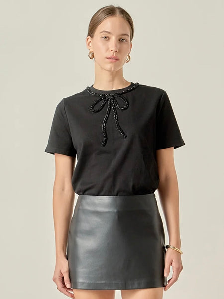 Beaded Bow Tee