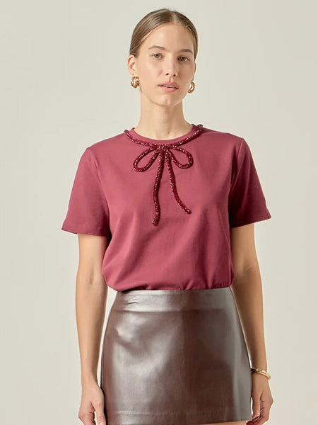 Beaded Bow Tee