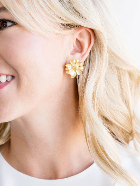 Susan Shaw Marigold Flower Stud Earrings