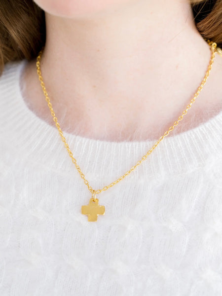 Susan Shaw Delicate Gold Cross Necklace
