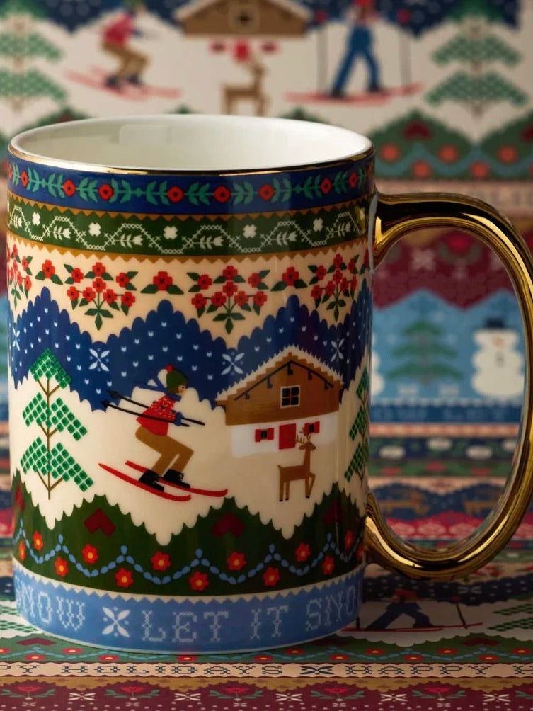 Ski Chalet Porcelain Mug