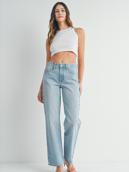 Just Black Denim : Relaxed Straight Jean