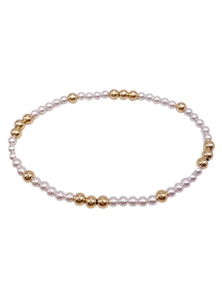 Worthy Pattern Pearl Bead Bracelet - 3mm