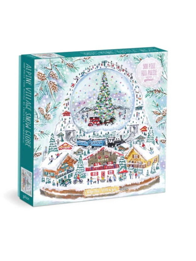 Alpine Village Snow Globe 500 Piece Foil Puzzle