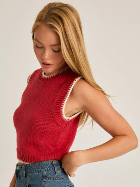 Berry Sleeveless Sweater