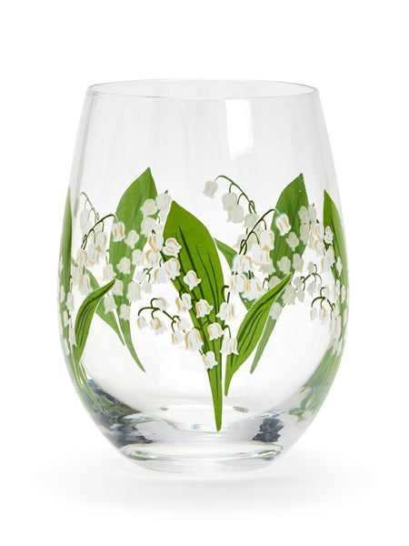 Lily Of The Valley Stemless Wine Glass