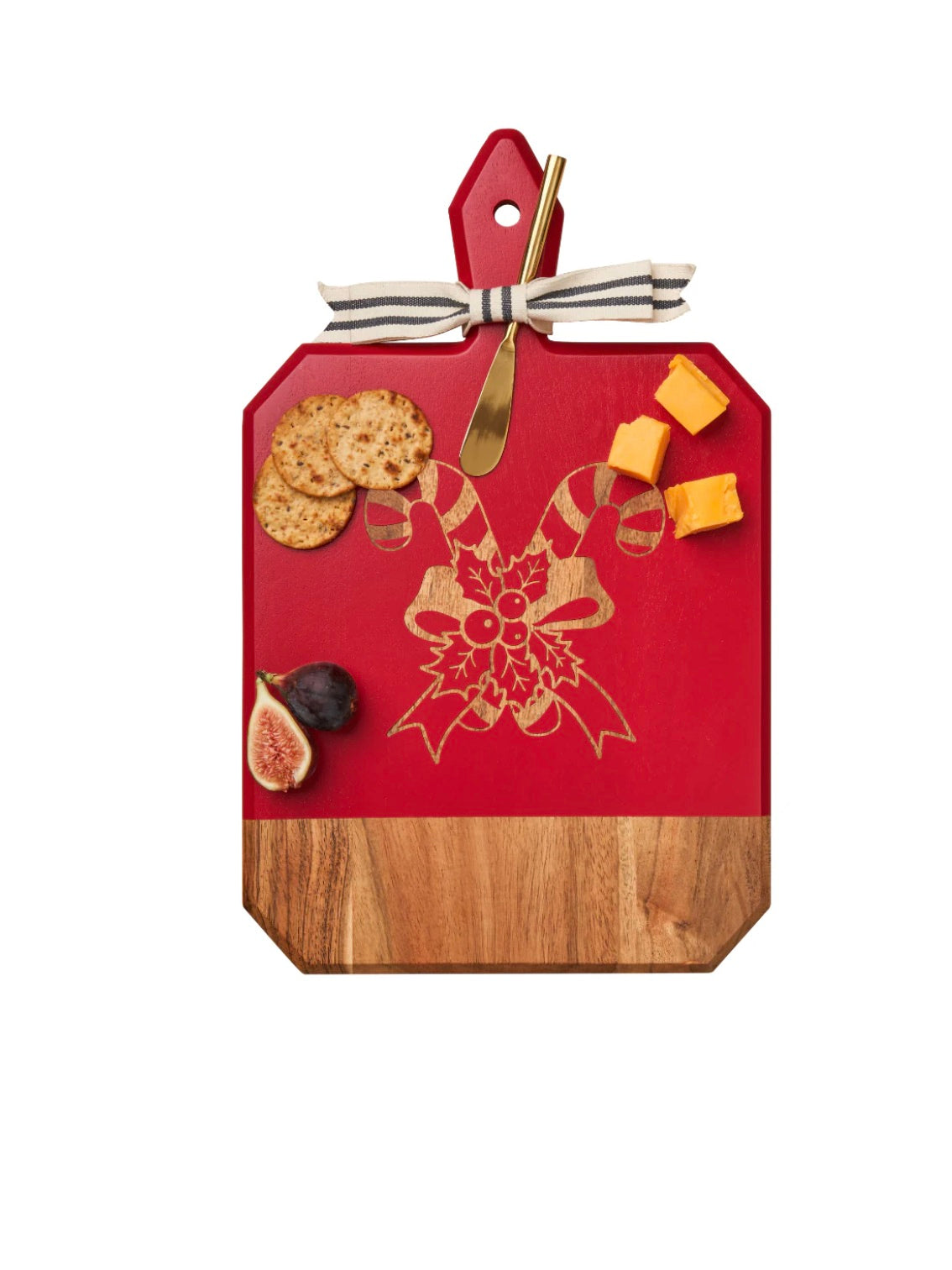 Red Acacia Heirloom Board with Gold Spreader