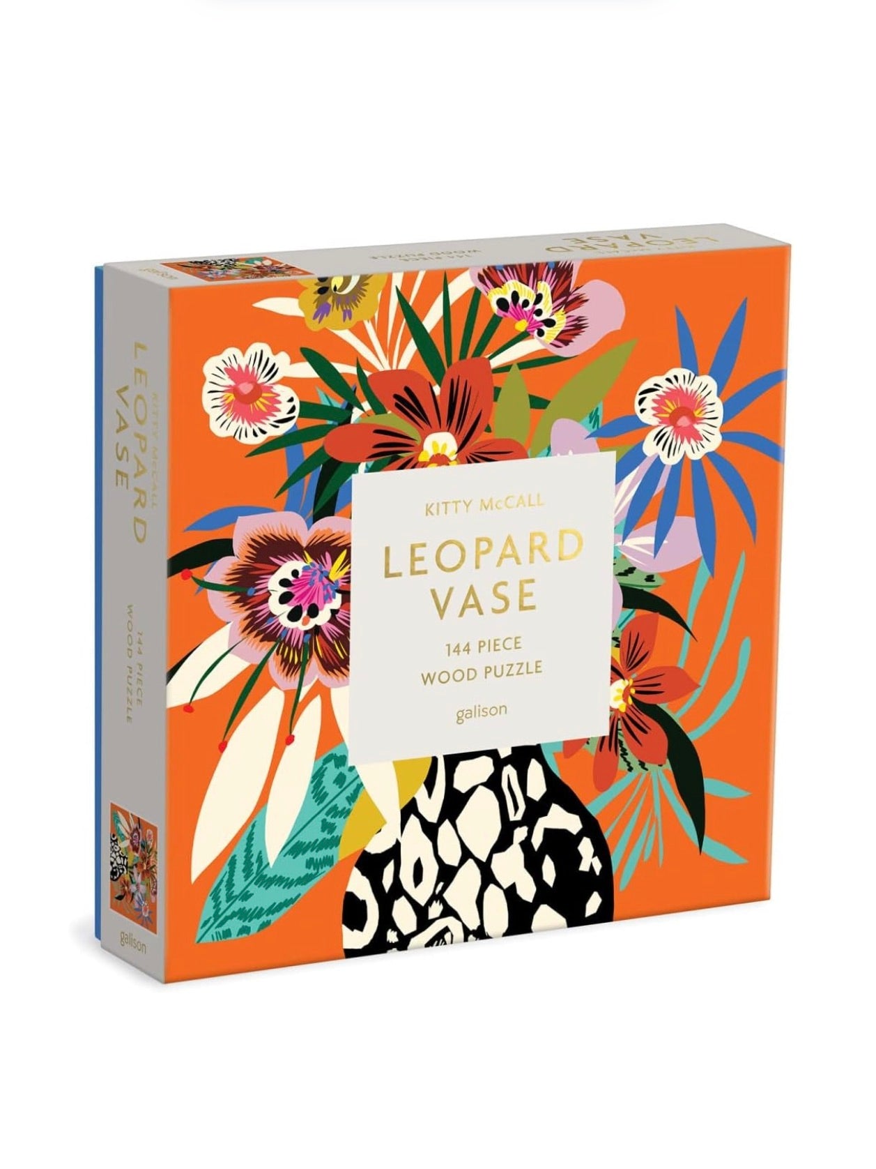 Kitty McCall Leopard Vase Wood Puzzle
