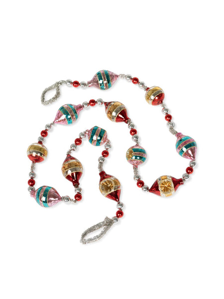 Retro Tinsel & Glass Finial Garland