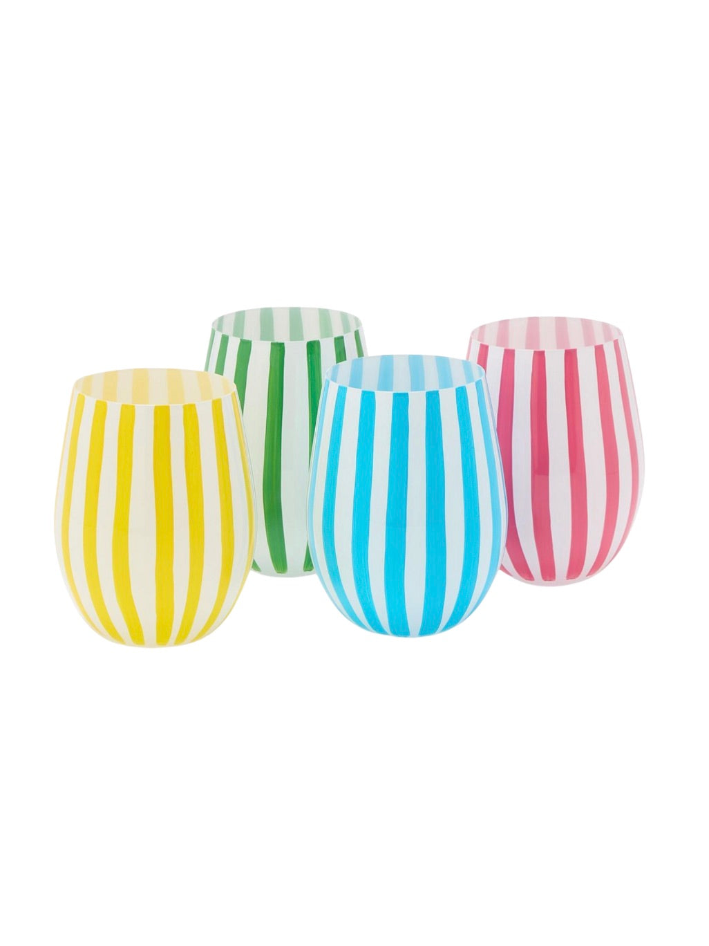 Stripe Stemless Wine Glasses