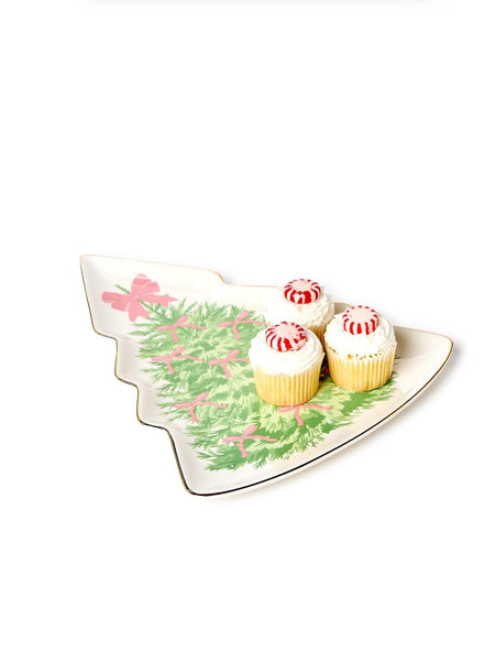Bow-tiful Trees Christmas Tree Shape Plate