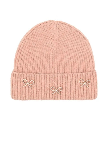 Pearl & Bow Charms Beanie