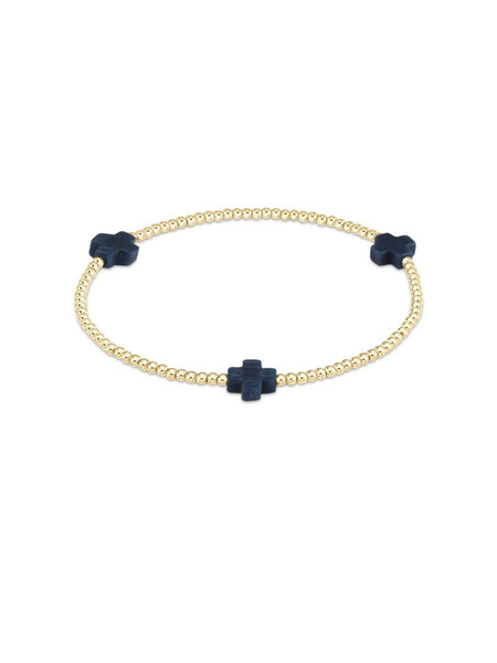 {enewton} Signature Cross Small Gold 2mm Bead Bracelet
