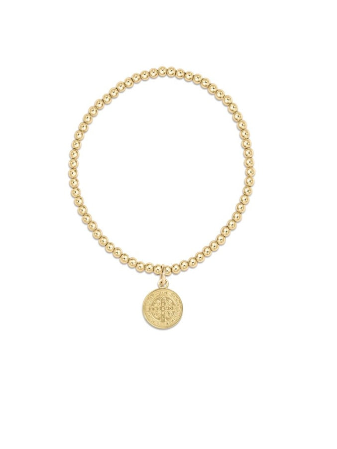 {enewton} Classic Gold 3mm Bead Signature Cross Bracelet