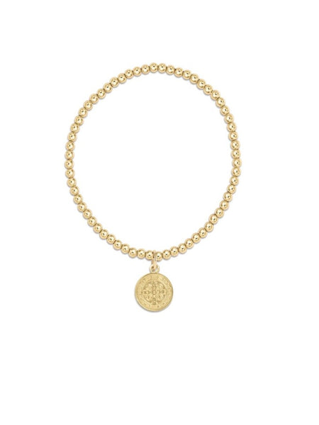 {enewton} Classic Gold 3mm Bead Signature Cross Bracelet